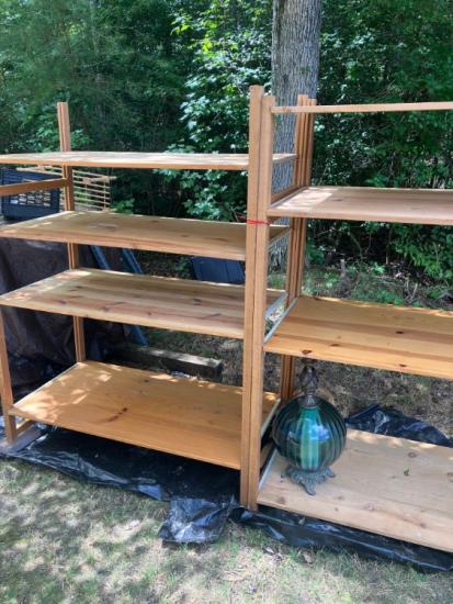Wood shelves