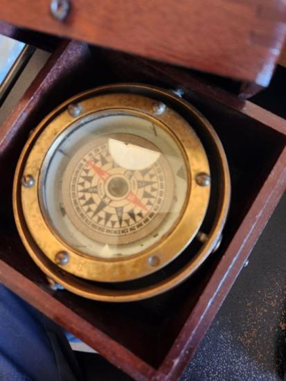 Boxed Brass Compass
