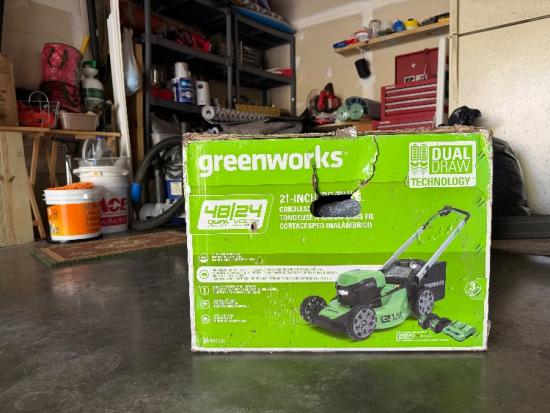 Greenworks 21-Inch Cordless Lawn Mower Dual Voltage 
