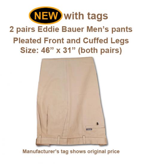 NEW with tags - Eddie Bauer men&#039;s pants - 46&quot;x31&quot;
