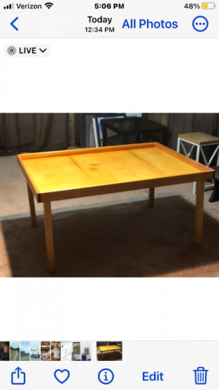 HANDMADE WOODEN CHILDREN&#039;S TABLE FOR PLAY OR LEARNING