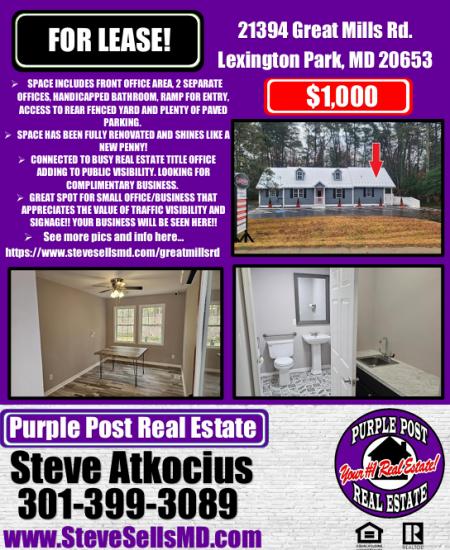 SMALL OFFICE SPACE FOR LEASE!