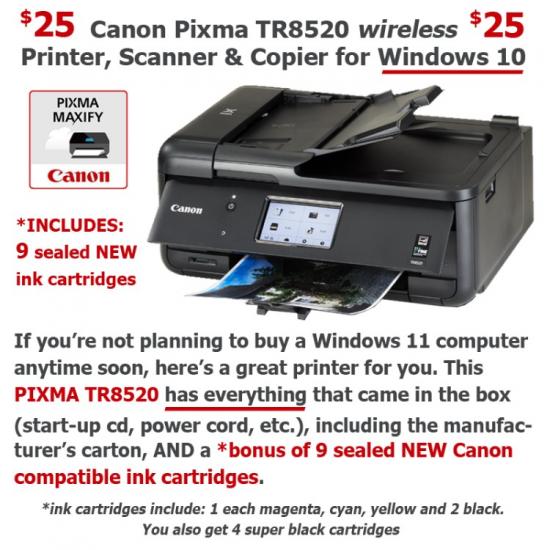 Canon PIXMA TR8520 wireless desktop printer for Windows 10
