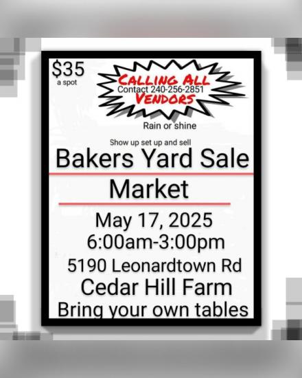 Bakers Yard Sale Market 