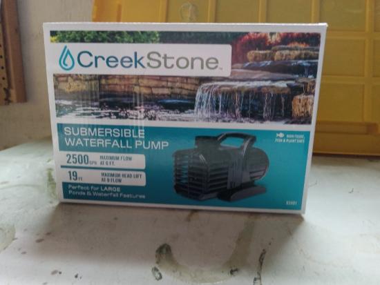 Creekstone waterfall pump