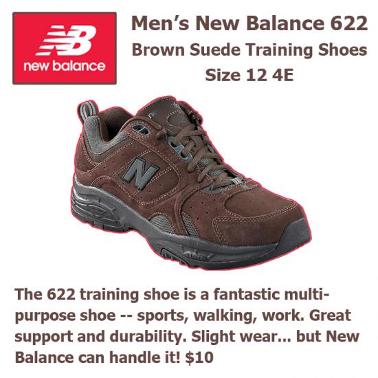 Men&#039;s NEW BALANCE 622 Training shoes • Size 12 - 4 Wide • Brown