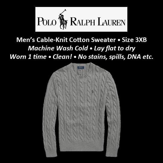 Authentic! Men&#039;s Ralph Lauren Sweater Size 3X - Worn 1 time!