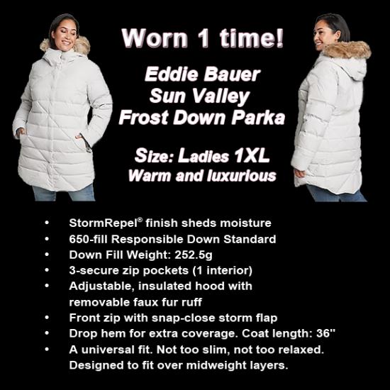 Ladies Eddie Bauer luxurious down coat - Size 1X