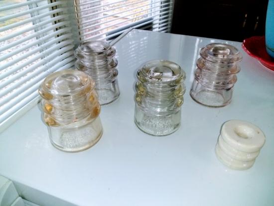 Vintage Glass Electric Insulators