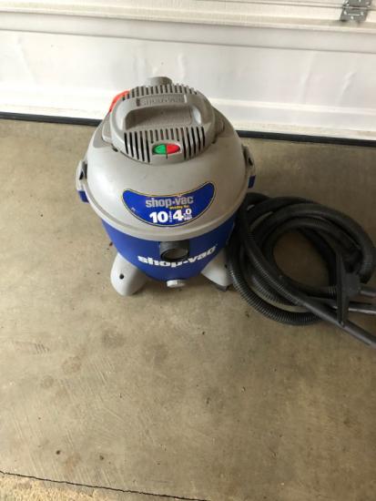 Wet/Dry Shop Vac, 10 Gal, 4HP with accessories