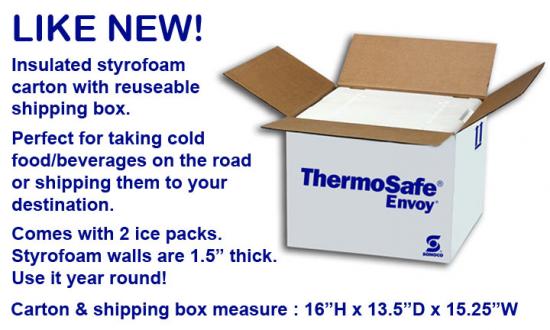 Refrigerated styro. box &amp; shipping carton - Use over &amp; over! 