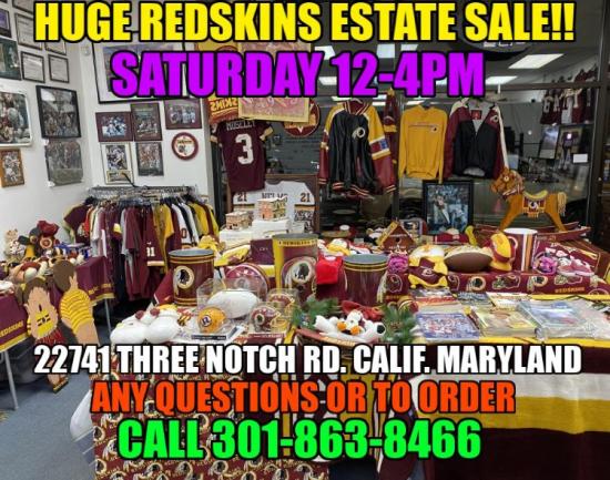 REDSKINS ESTATE SALE SATURDAY MARCH 1ST 12-4PM!!