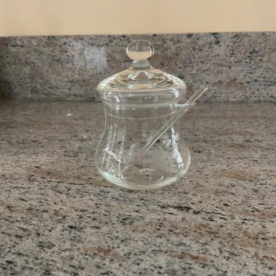 Etched glass Princess House small condiment dish.