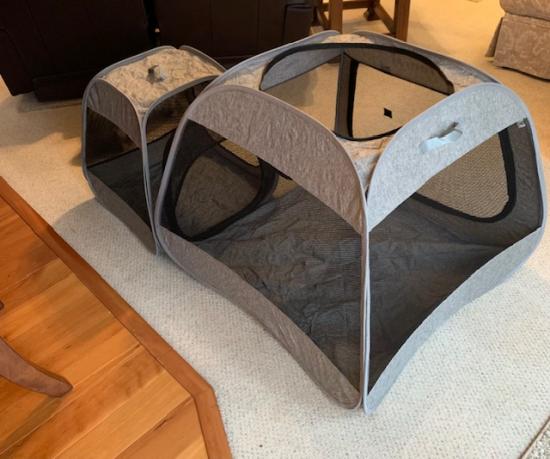 Enclosure for felines and small animals recovering from surgery